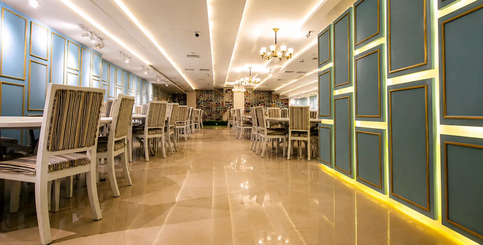 Lakeside terrace outdoor seating view
