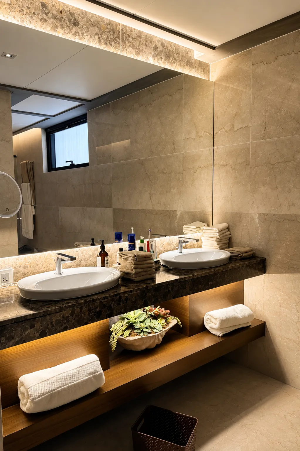 High-contrast masculine suite detail