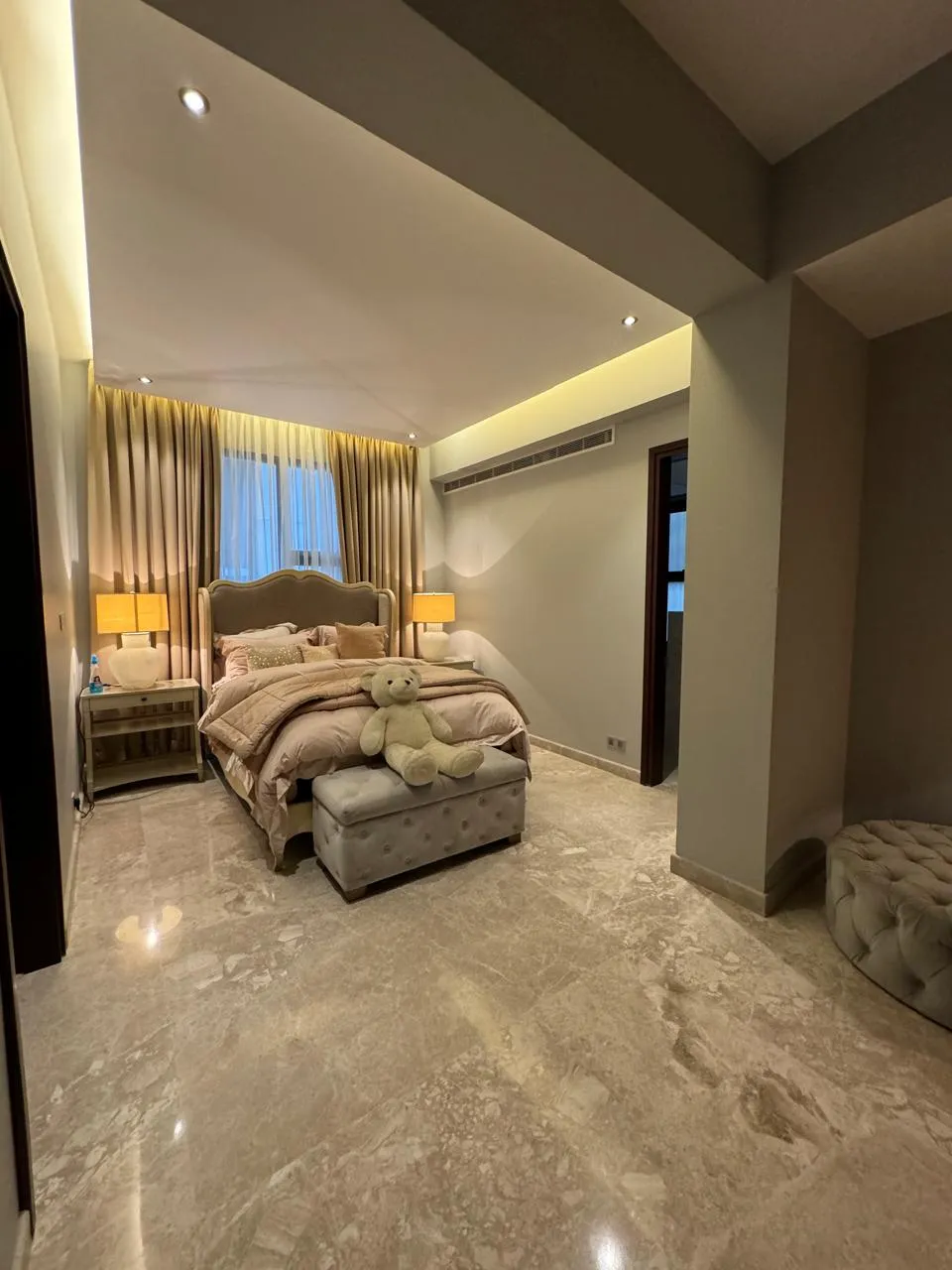 Formal living salon with coffered timber ceiling